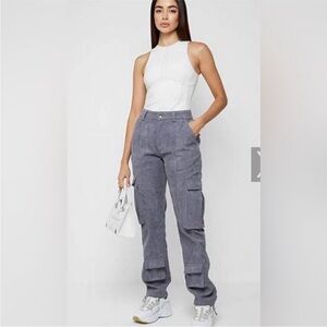 Maniere de Voir Corduroy Cargo Pants Steel Blue Size 8